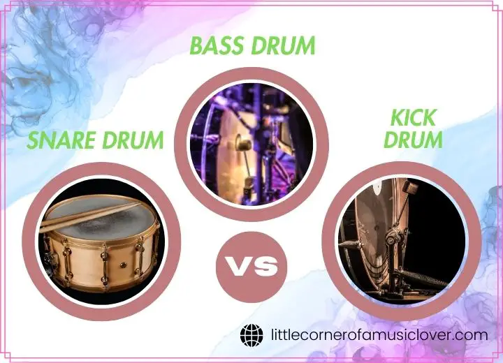 Snare Drum vs. Bass Drum vs. Kick Drum: Comparison Table - What Are The Main Differences?